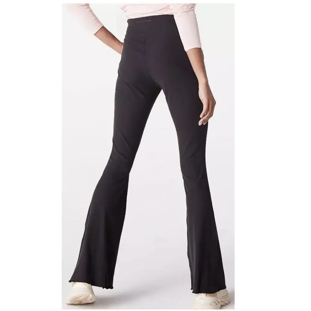 Outdoor Voices Superform Ribbed Flare Leggings BXS Black Athleisure Travel - Picture 4 of 13
